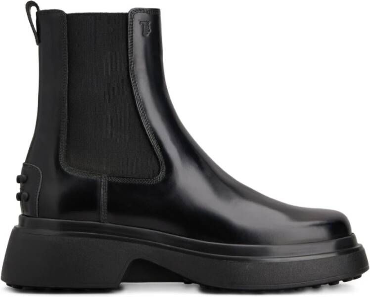 Tod's Zwarte Leren Enkellaarzen Stijlvol