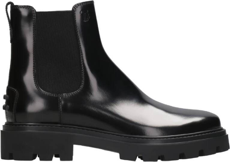 TOD'S Zwarte laarzen met 98% katoen 2% elastaan Black Heren
