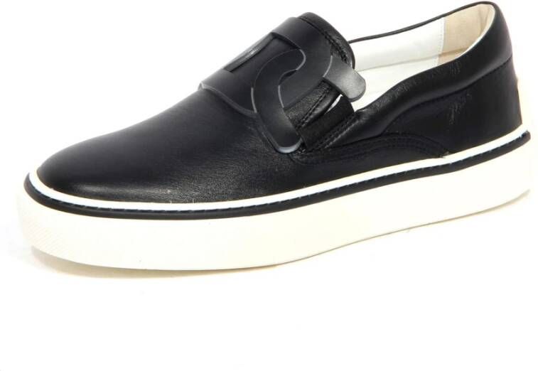Tod's Zwarte leren instap casual schoenen