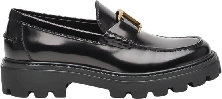 TOD'S Zwarte leren instapper Black Heren