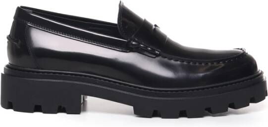 TOD'S Zwarte Leren Mocassin met Lug-Style Zool Black Heren