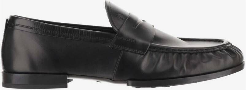 TOD'S Zwarte Leren Loafers met Band Black Heren