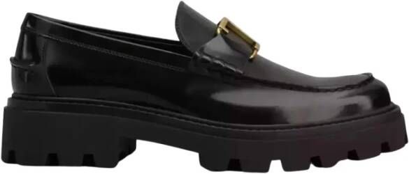 Tod's Zwarte leren loafers met logo