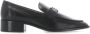 Tod's Zwarte leren loafers met metalen logo - Thumbnail 1