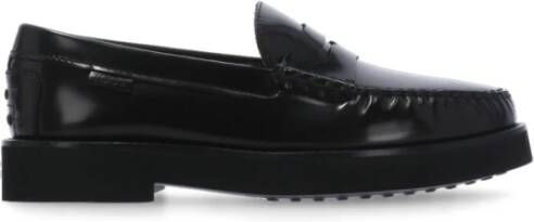 TOD'S Zwarte leren loafers voor heren Black Heren