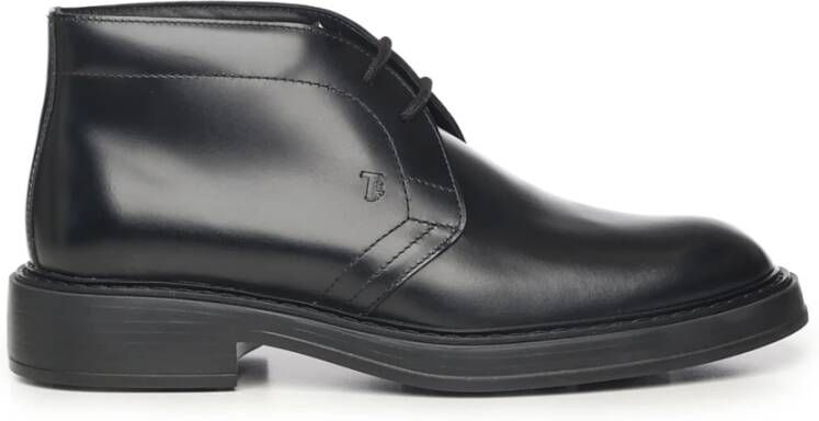 Tod's Zwarte leren monogramlaarzen gemaakt in Italië