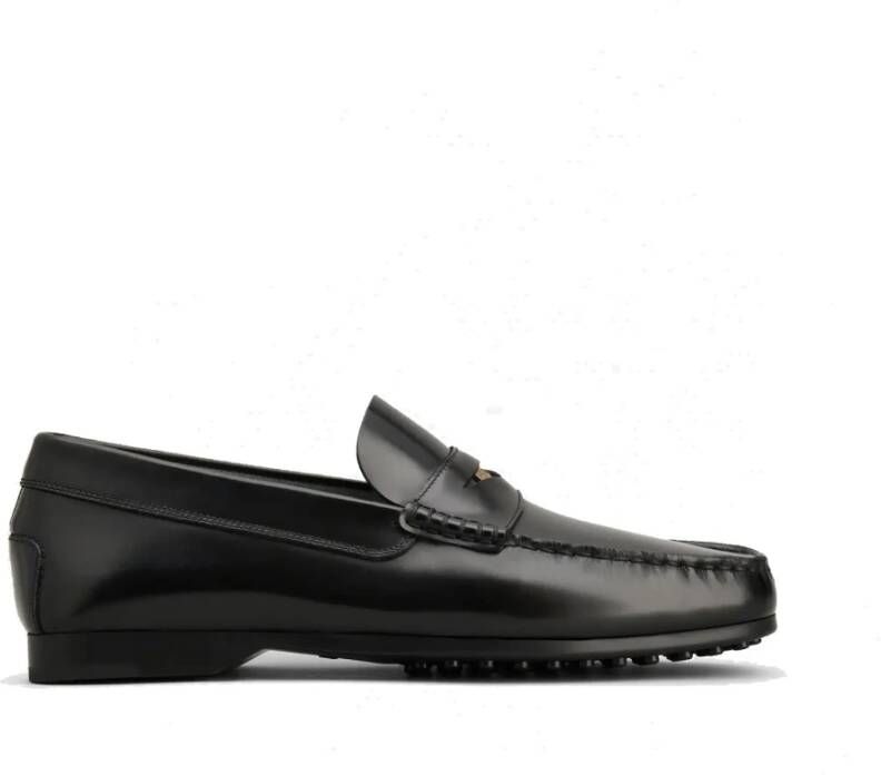 Tod's Zwarte Leren Penny Loafers
