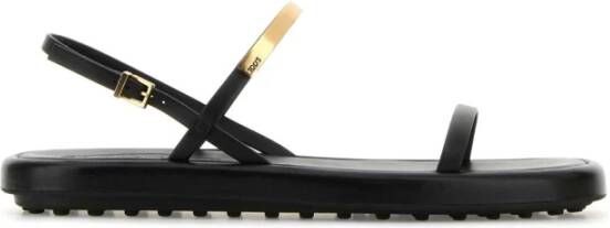 Tod's Zwarte Leren Sandalen
