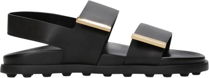 Tod's Zwarte leren sandalen met klittenband