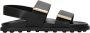 Tod's Zwarte leren sandalen met klittenband - Thumbnail 1