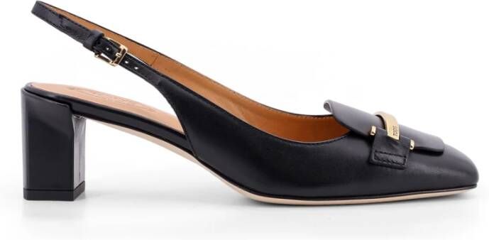Tod's Zwarte Leren Sandalen met Metalen Gesp