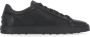 Tod's Zwarte Leren Sneakers Ronde Neus Logo - Thumbnail 1