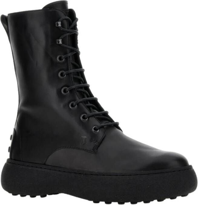 TOD'S Zwarte Leren Veterschoenen Kleur: Zwart Black Heren