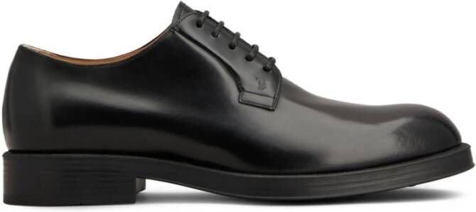 Tod's Zwarte Leren Veterschoenen Stijlvol