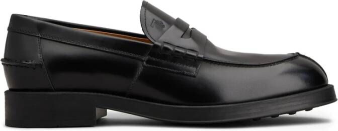Tod's Zwarte Penny Slot Leren Schoenen