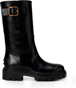 TOD'S Zwarte Pinaforemetal Laarzen Zwart Dames