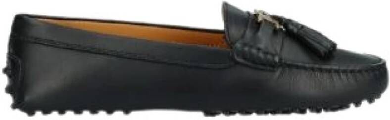 Tod's Zwarte platte loaferschoenen met kettingdetail