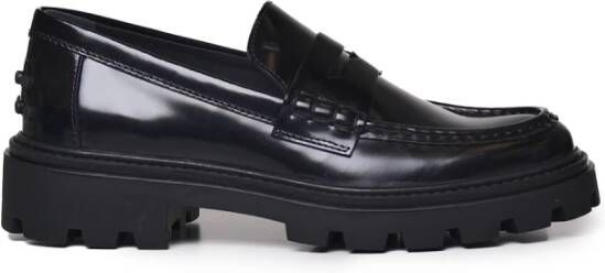 TOD'S Zwarte platte schoenen met 98% katoen Black Dames