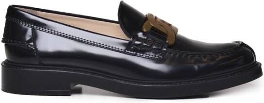 TOD'S Zwarte platte schoenen met 98% katoen Black Dames