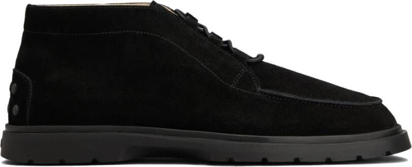 Tod's Zwarte Suède Enkellaarzen Elastisch Koord