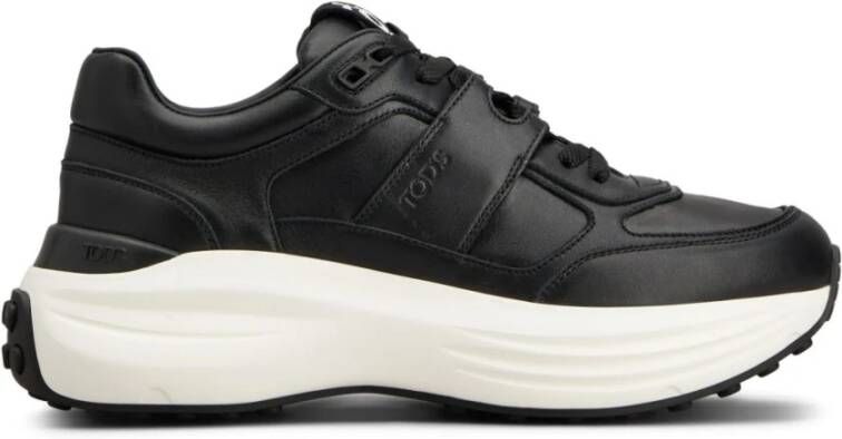 Tod's Zwarte Veterschoenen met Dikke Zool
