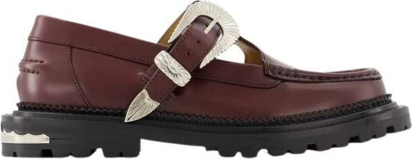 Toga Pulla Bordeaux Leren Loafers Puntige Neus Red Dames