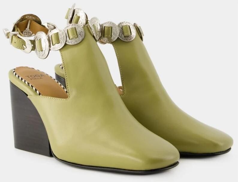 Toga Pulla Khaki Leren Sandalen met Drievoudige Bandjes