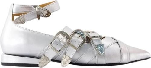 Toga Pulla Pointed Toe Buckle Ankle Flats