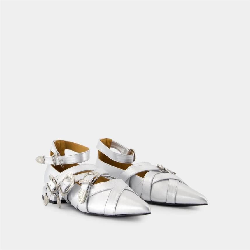 Toga Pulla Pointed Toe Buckle Ankle Flats - Foto 2