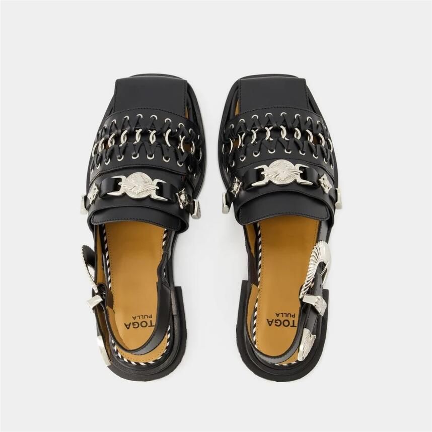 Toga Pulla Western Buckle Leren Slingback Sandalen - Foto 2