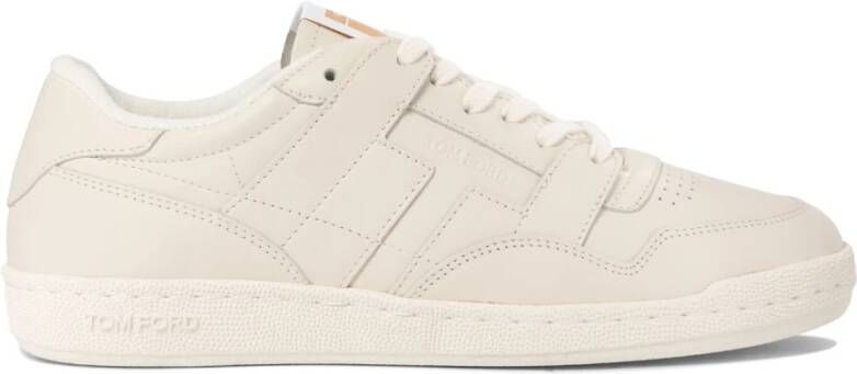 Tom Ford Grijze Sneakers met Kalfsleren Design Gray Heren