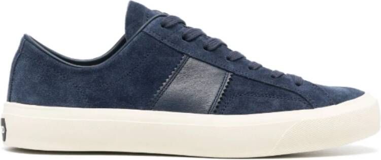 Tom Ford Blue Cream Low Top Sneakers Blue Heren