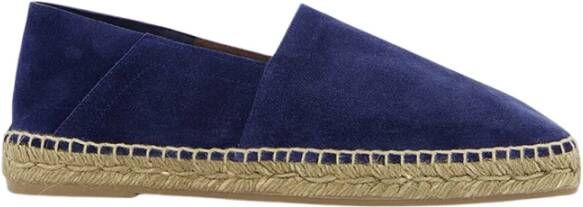 Tom Ford Blauwe Suède Vierkante-Neus Espadrilles
