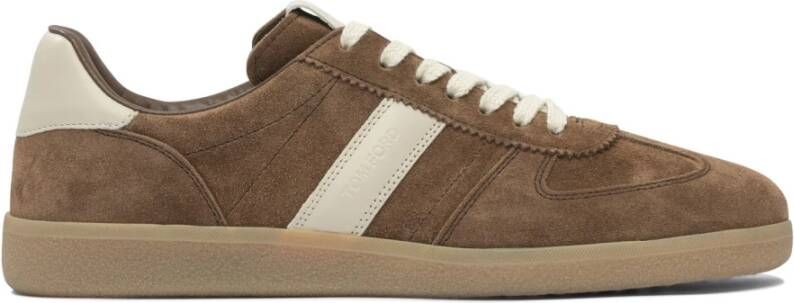 Tom Ford Bruine Suède Veterschoenen Sneakers