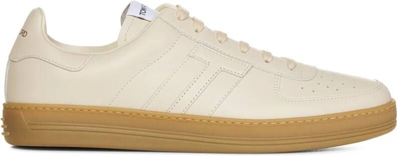 Tom Ford Beige Sneakers Regular Fit Geschikt voor alle temperaturen 100% leer Beige Heren