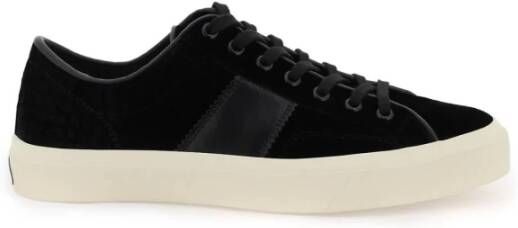 Tom Ford Croco Velvet Sneakers Black Heren