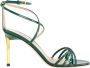 Tom Ford Elegante Smaragdgroene Lakleren Sandaal - Thumbnail 1