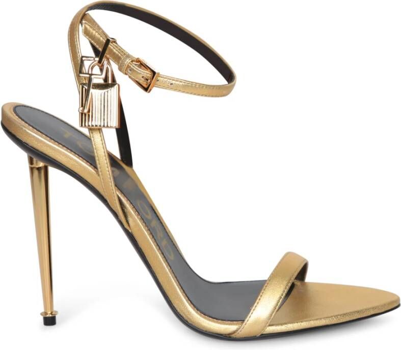 Tom Ford Gouden Enkelband Stiletto Sandalen Yellow Dames