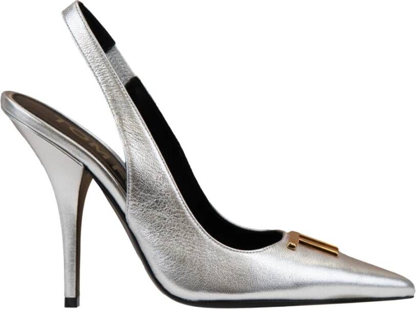 Tom Ford Leren pumps met gouden metalen detail