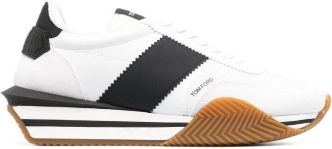 Tom Ford Leren lage sneakers met contrasterende inzetstukken Multicolor Heren