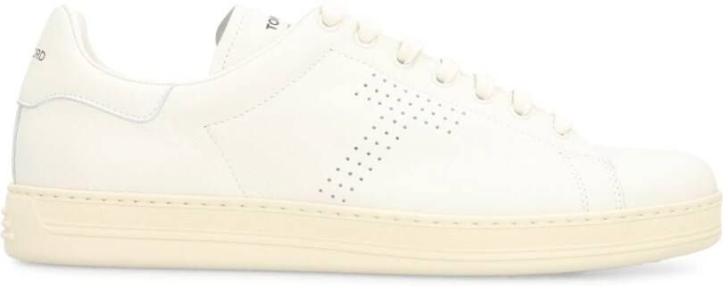 Tom Ford Korrelig leren sneakers met ronde neus