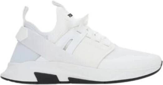Tom Ford Lage Sneakers in Wit met Suede Details White Heren