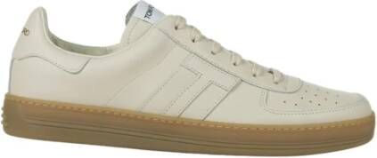 Tom Ford Lage Top Leren Sneakers Beige Heren