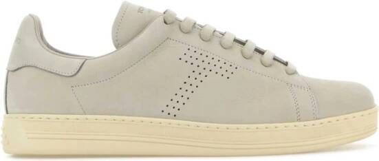 Tom Ford Lichtgrijze Suède Warwick Sneakers