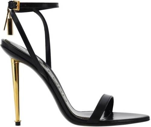 Tom Ford Metallic Stiletto Sandalen met Enkelband