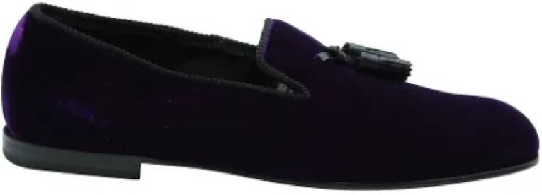 Tom Ford Prachtige Violet Fluwelen Loafers Purple Dames