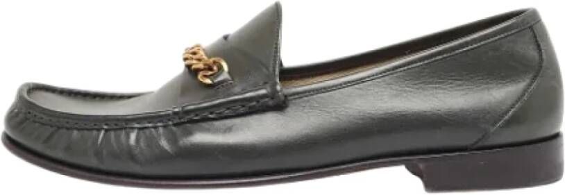 Tom Ford Pre-owned Leather flats Green Dames