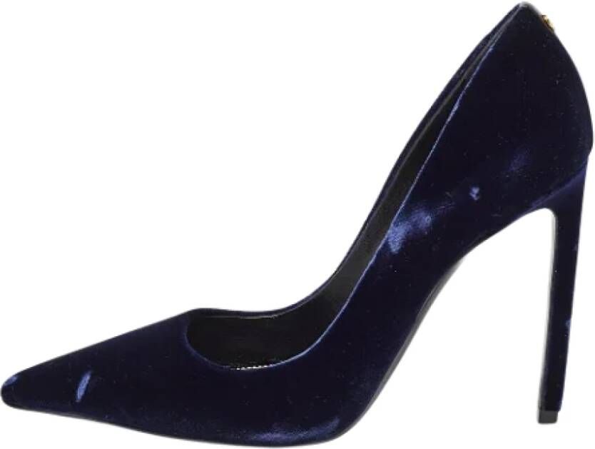 Tom Ford Pre-owned Velvet heels Blue Dames