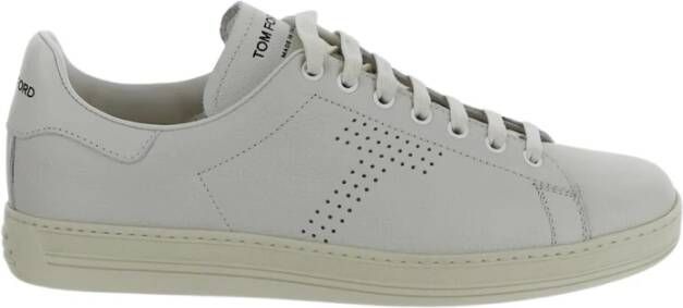 Tom Ford Premium Leren Sneaker Herenschoenen White Heren