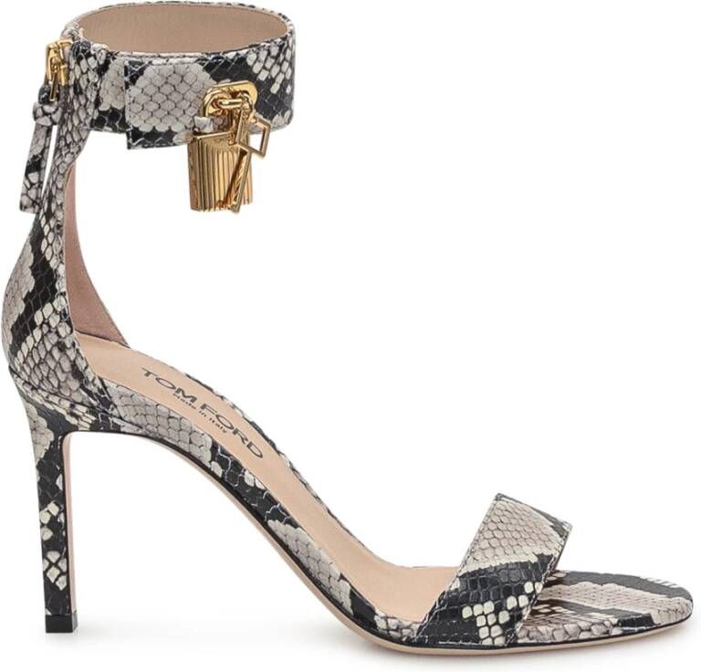 Tom Ford Python Leren Sandaal met Gouden Detail